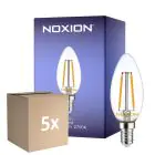 Multipack 5x Noxion Lucent LED E14 Kerze Fadenlampe Klar 2.5W 250lm - 827 Extra Warmweiß | Ersatz für 25W