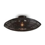 Good&Mojo Plafonnier Tanami Rattan Noir | Convient pour 1x E27 