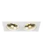 SLV New Tria 2 Spot Aluminium Blanc | Convient pour 2x GU10 (AR111) 